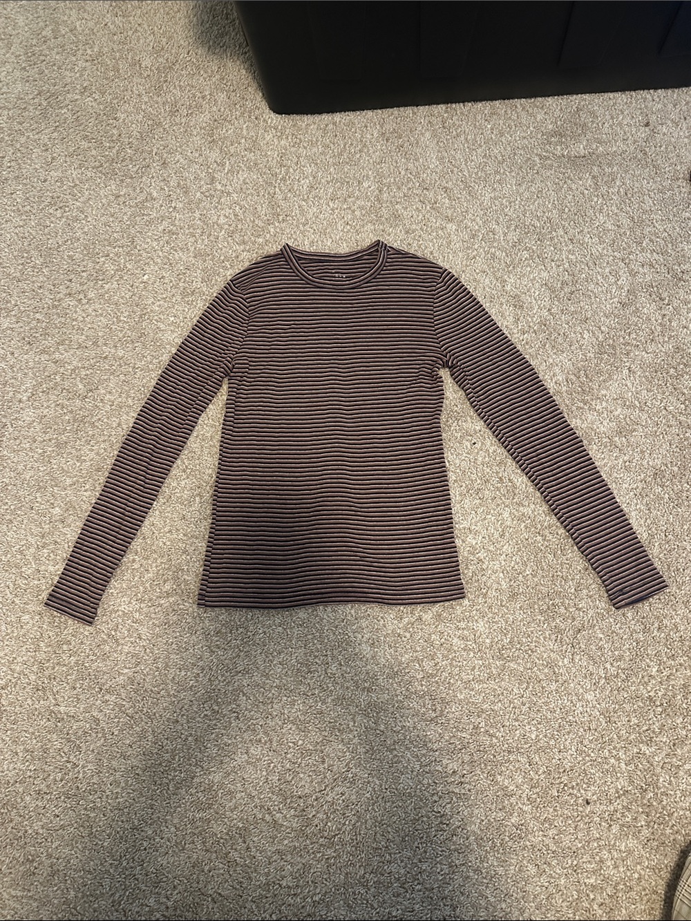 Target Striped Long-Sleeve Crewneck Top - Brown & Black